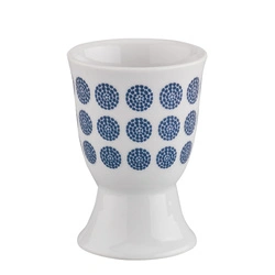 Cilio - kieliszek na jajko, porcelana, śred. 5 x 7 cm, niebieskie kropki