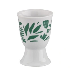 Cilio - kieliszek na jajko, porcelana, śred. 5 x 7 cm, zielone liście