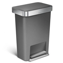 simplehuman - Kosz na śmieci pedałowy Liner Pocket, 45 l; szary