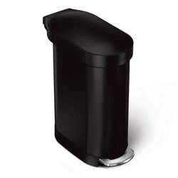 Simplehuman - Kosz na śmieci pedałowy SLIM, 45 l, czarny mat
