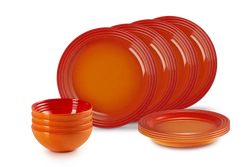 Le Creuset - 12 częściowy zestaw zastawy stołowej płomienny