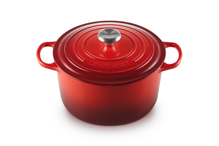 Le Creuset - garnek żeliwny emaliowany Signature okrągła 26 cm 6,3 l wiśniowy