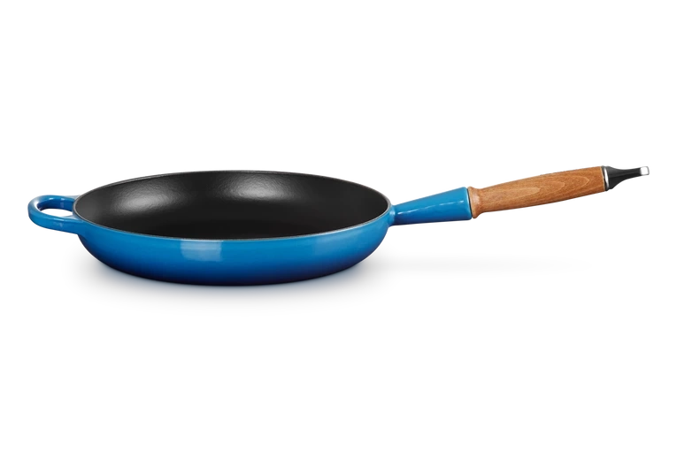 Le Creuset - patelnia żeliwna z drewnianym uchwytem 26 cm Azure