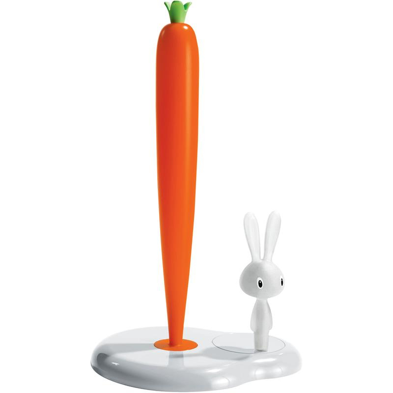 A di Alessi - stojak na ręczniki papierowe, biały; 29,4 cm BUNNY & CARROT