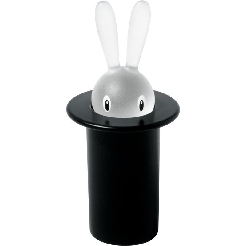 A di Alessi - pojemnik na wykałaczki, czarny MAGIC BUNNY