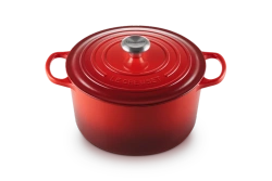 Le Creuset - garnek żeliwny emaliowany Signature okrągła 26 cm 6,3 l wiśniowy