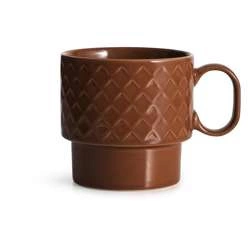Sagaform - filiżanka do herbaty, czerwona, ceramika, 0,4 l, wys. 9 cm Coffee & More