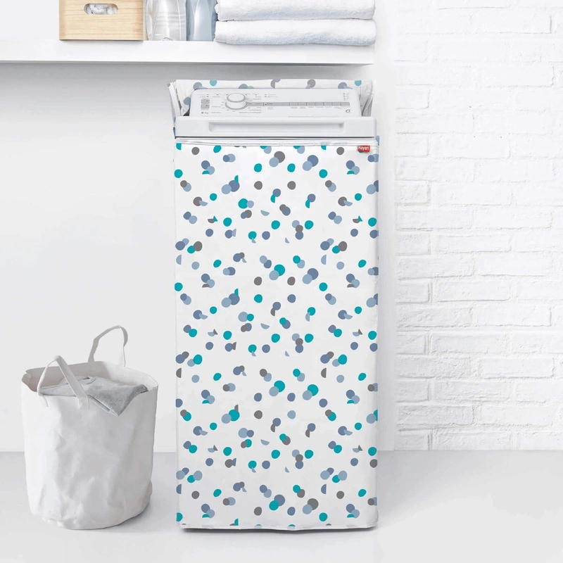 RAYEN - Pokrowiec na pralkę ładowaną od góry, w grochy