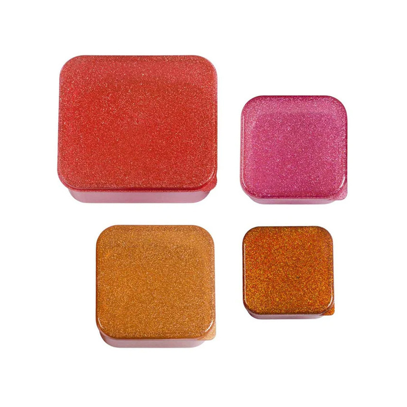 A Little Lovely Company - Lunchboxy dla dzieci GLITTER - AUTUMN PINK