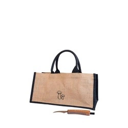 Sagaform - torba z nożem do grzybów, juta, 40 x 19 x 22 cm Karl-Johan