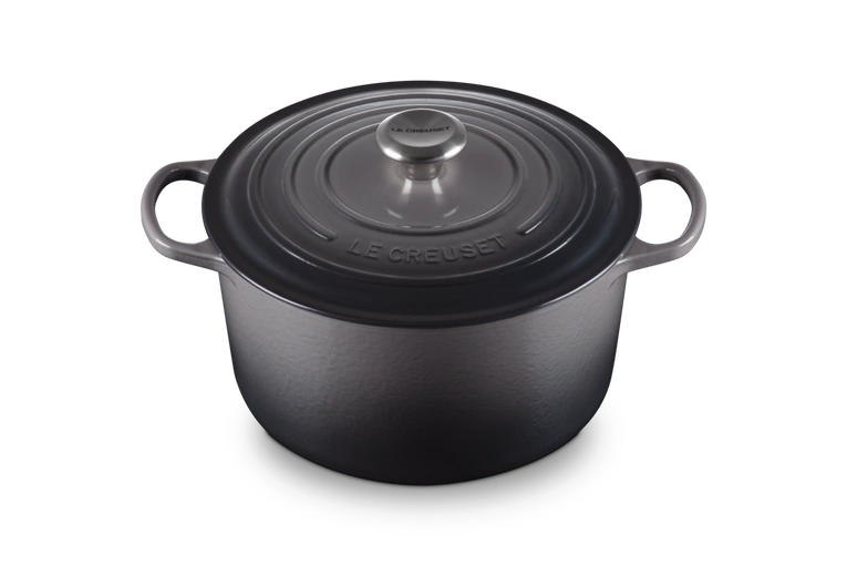 Le Creuset - garnek żeliwny emaliowany Signature okrągła 24 cm 5 l Flint