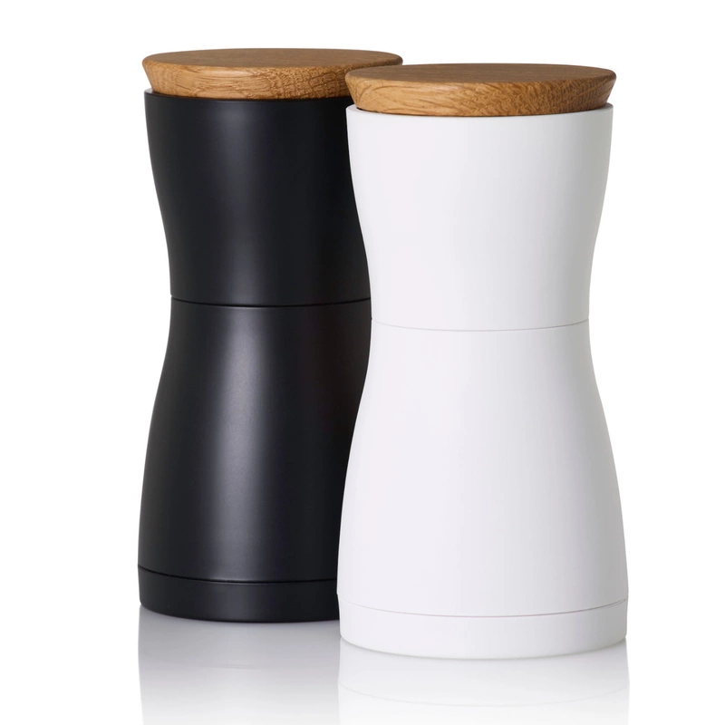 AdHoc - Zestaw młynków do pieprzu i soli TWIN czarno biały