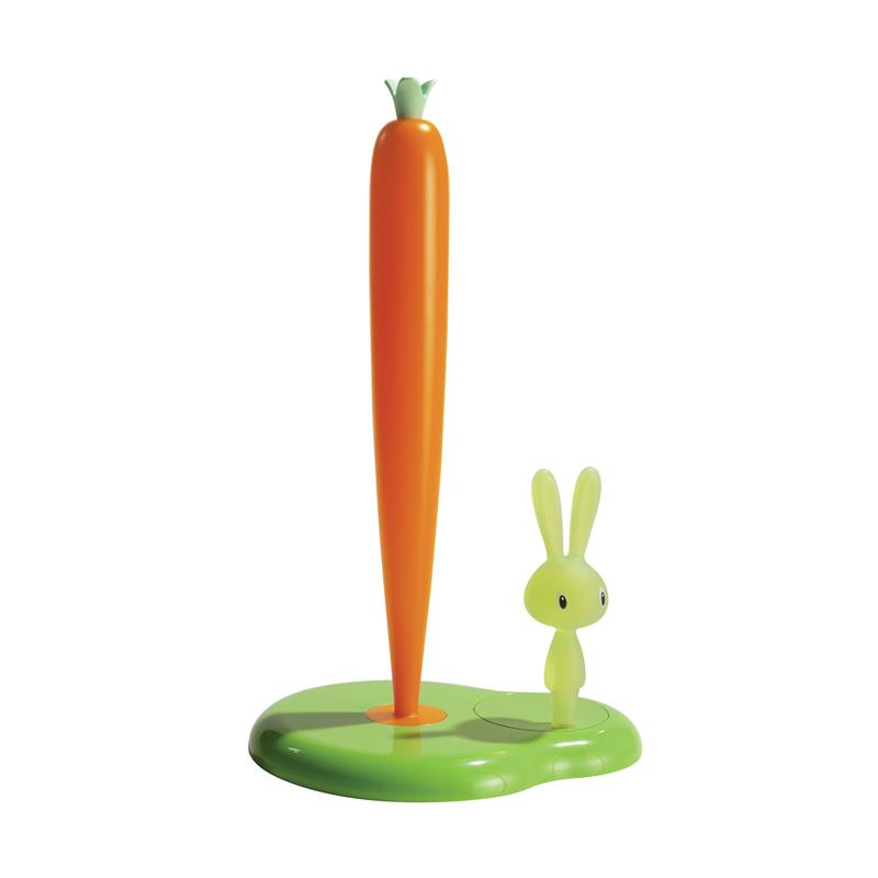 A di Alessi - stojak na ręczniki papierowe, zielony; 34 cm BUNNY & CARROT