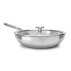 KitchenAid - Wok z pokrywką 3-warstwowy, stalowy - 28 cm