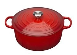 Le Creuset - brytfanna żeliwna emaliowana Signature okrągła 22 cm 3,3 l wiśniowa