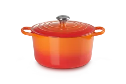 Le Creuset - garnek żeliwny emaliowany Signature okrągła 24 cm 5 l Płomienna