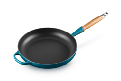 Le Creuset - patelnia żeliwna z drewnianym uchwytem 28 cm Deep Teal