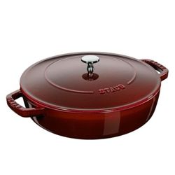 Staub - głęboka patelnia żeliwna Chistera bordowa 28 cm