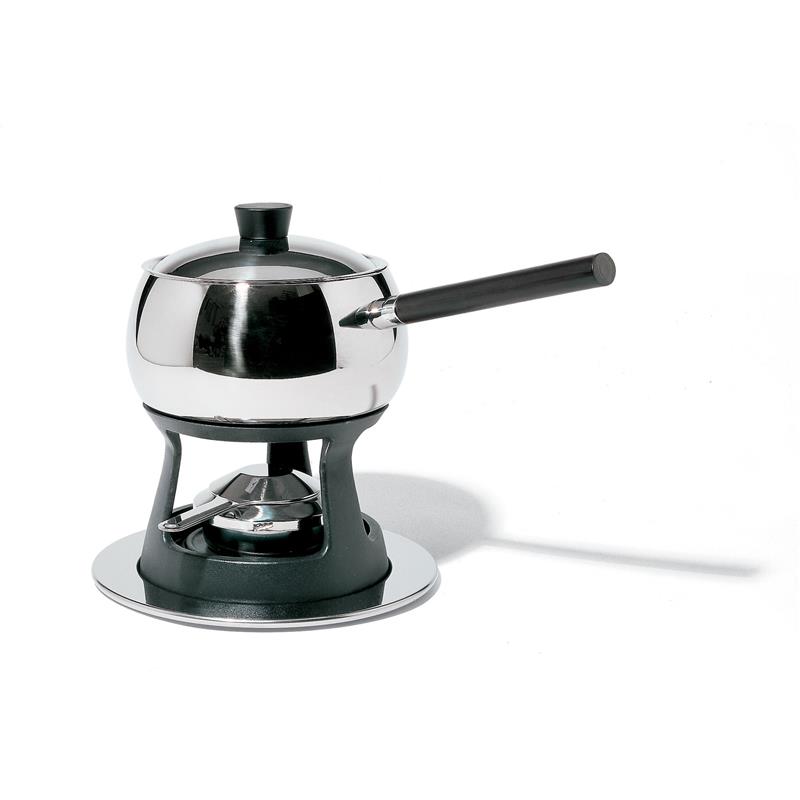 Alessi - zestaw do fondue bourguignonne, czarny stojak MAMI