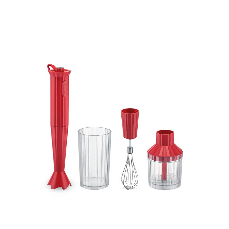 Alessi - zestaw z blenderem, czerwony Plisse