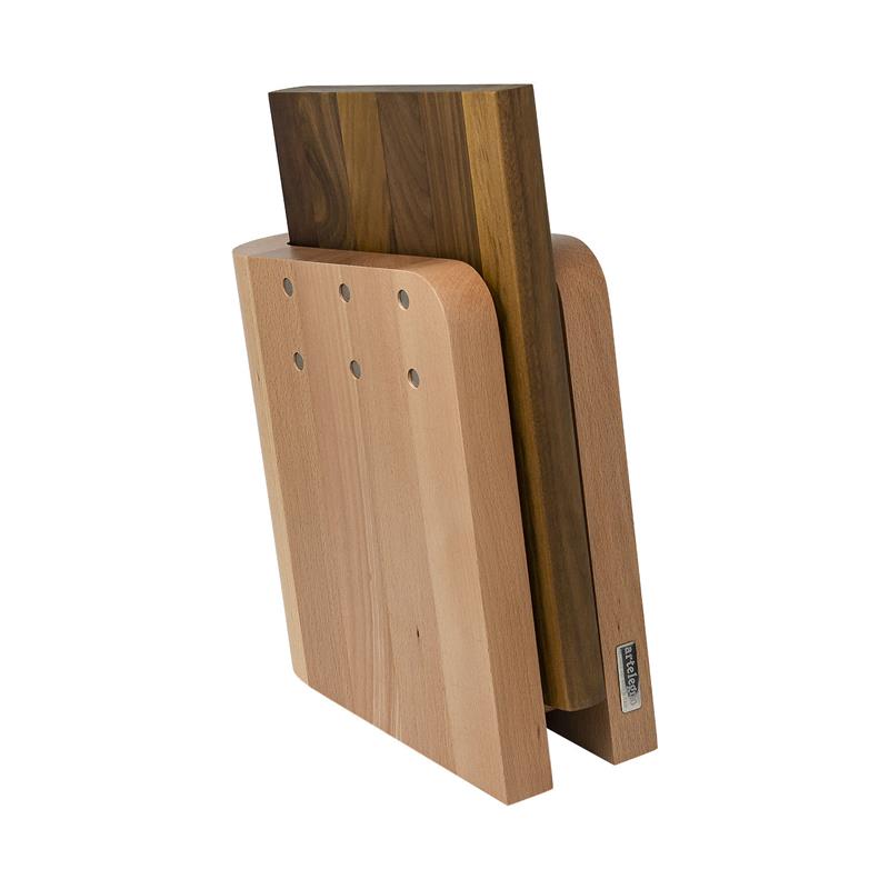 Artelegno - magnetyczny blok na noże z drewna bukowego + deska kuchenna Grand Prix