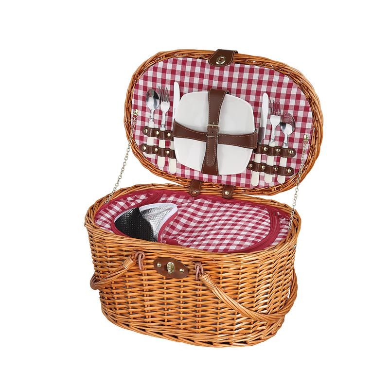 Cilio - kosz piknikowy dla 2 osób, 45 x 31 x 25 cm, jasny brąz Riva