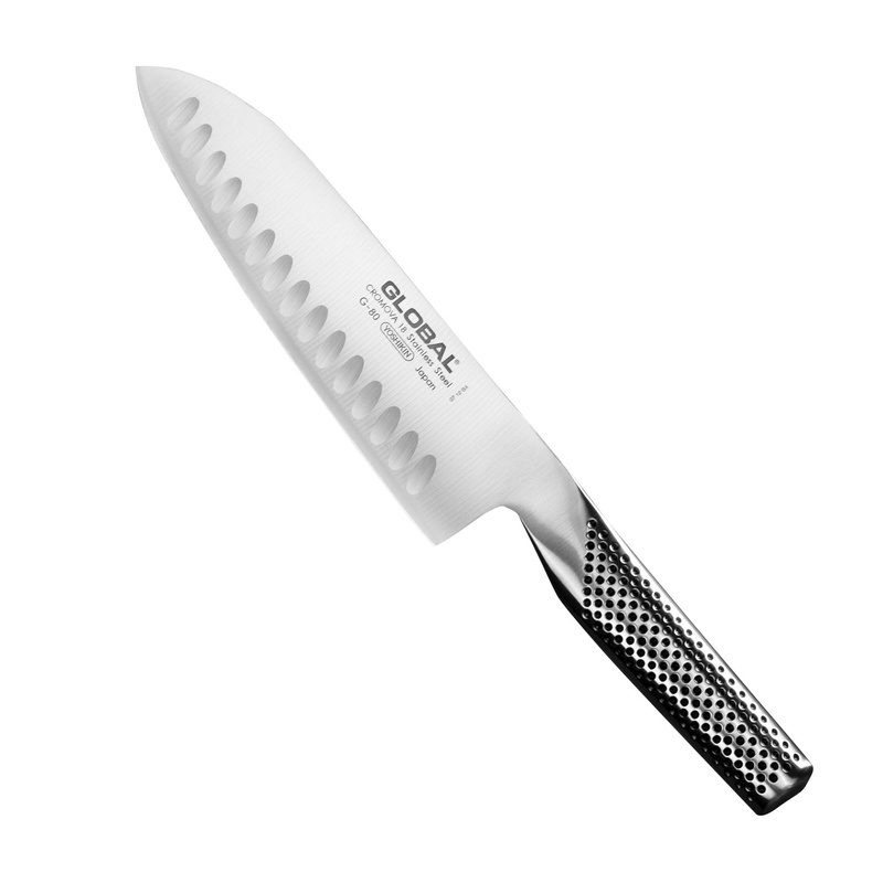 Global - Nóż Santoku żłobiony 18 cm  G-80