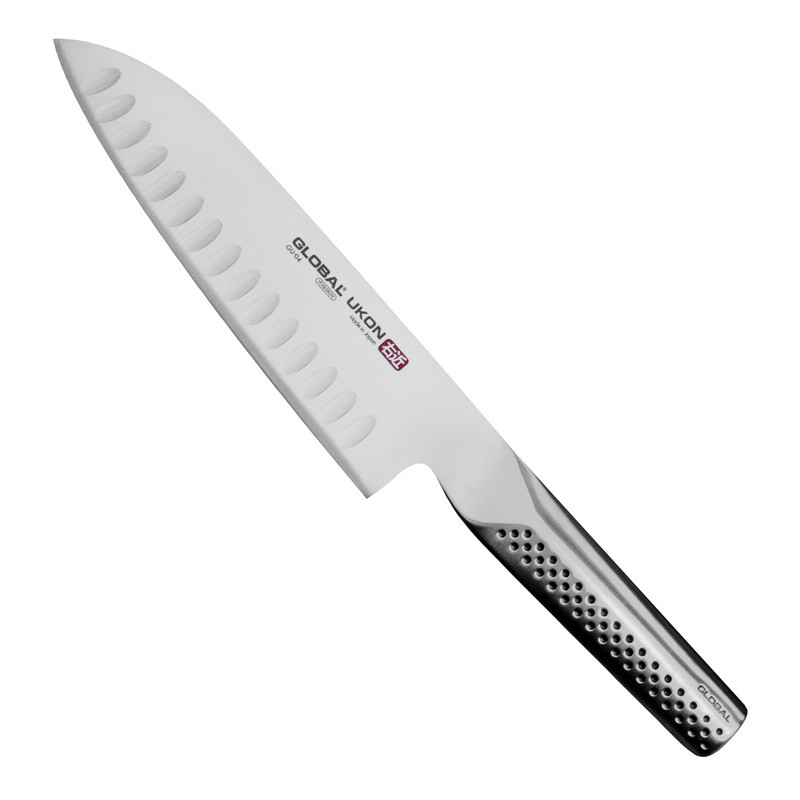 Global - Ukon Nóż Santoku żłobiony 18,5 cm