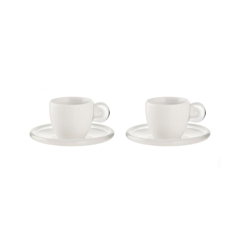 Guzzini - zestaw 2 ESPRESSO CUPS WITH SAUCERS GOCCE