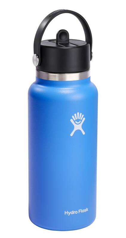 Hydro Flask - Butelka 946 ml Wide Mouth Flex Straw Cap niebieski Cascade