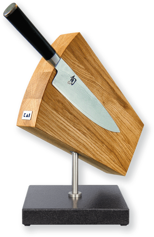 KAI - Magnetyczny, obrotowy stojak na noże dąb