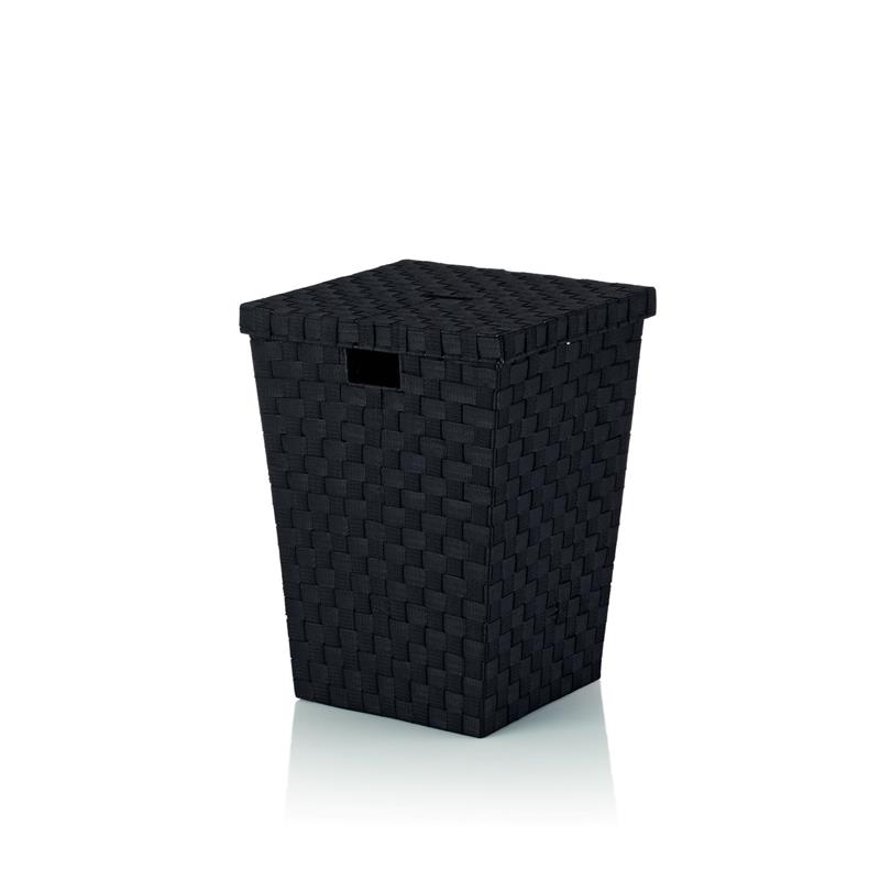 Kela - kosz na pranie, 40x40x52 cm, czarny Alvaro