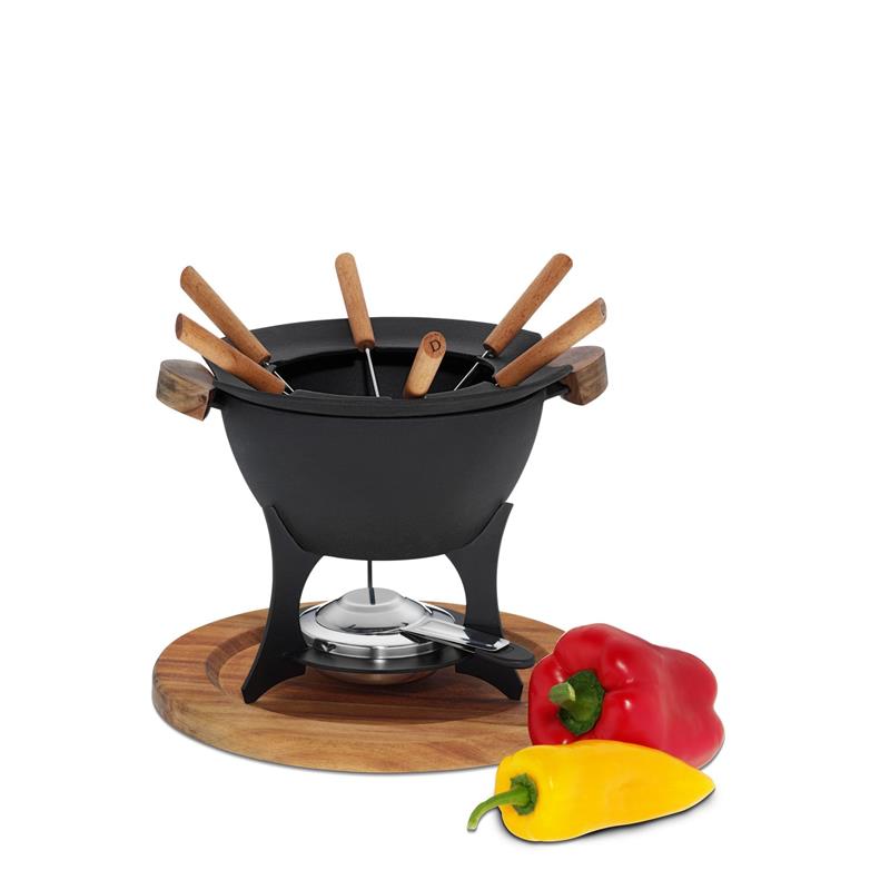 Kela - żeliwny zestaw do fondue, dla 6 os., 1,0 l, śred. 26,5 x 21,5 cm Country