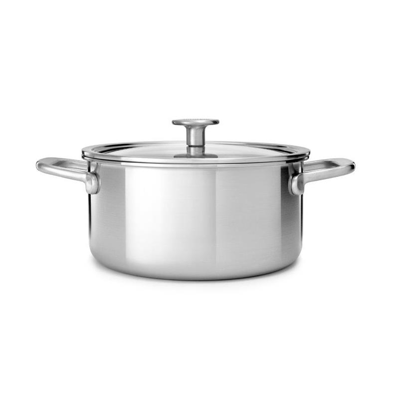 KitchenAid - Garnek z pokrywką 3-warstwowy, stalowy - 3,1L