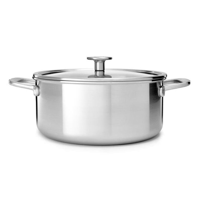 KitchenAid - Garnek z pokrywką 3-warstwowy stalowy 4,9L