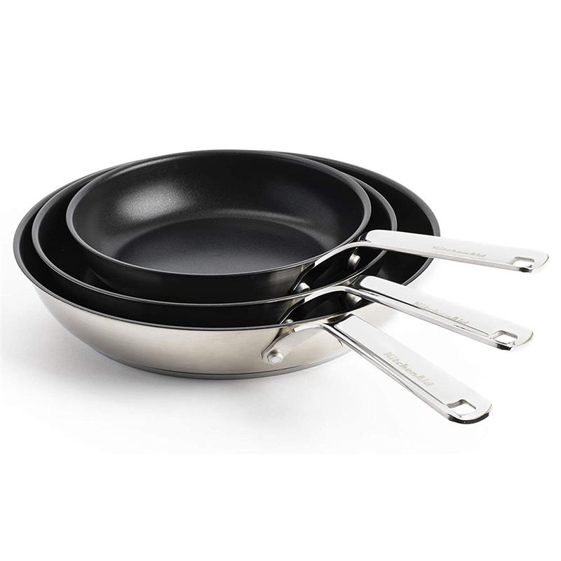 KitchenAid - Patelnie stalowe z powłoką 20 + 24 + 28 cm