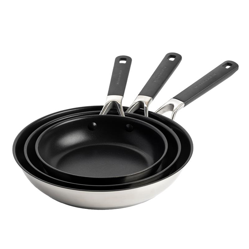 KitchenAid - Patelnie z powłoką zestaw 20+24+28 cm Classic