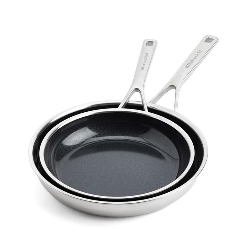 KitchenAid - patelnie 3-warstwowe stalowe z powłoką 24 cm, 28 cm