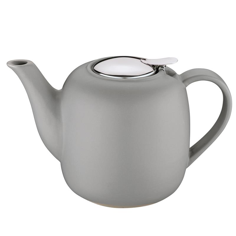 Kuchenprofi - dzbanek do herbaty, z zaparzaczem, ceramika/stal nierdzewna, 1,5 l, szary London