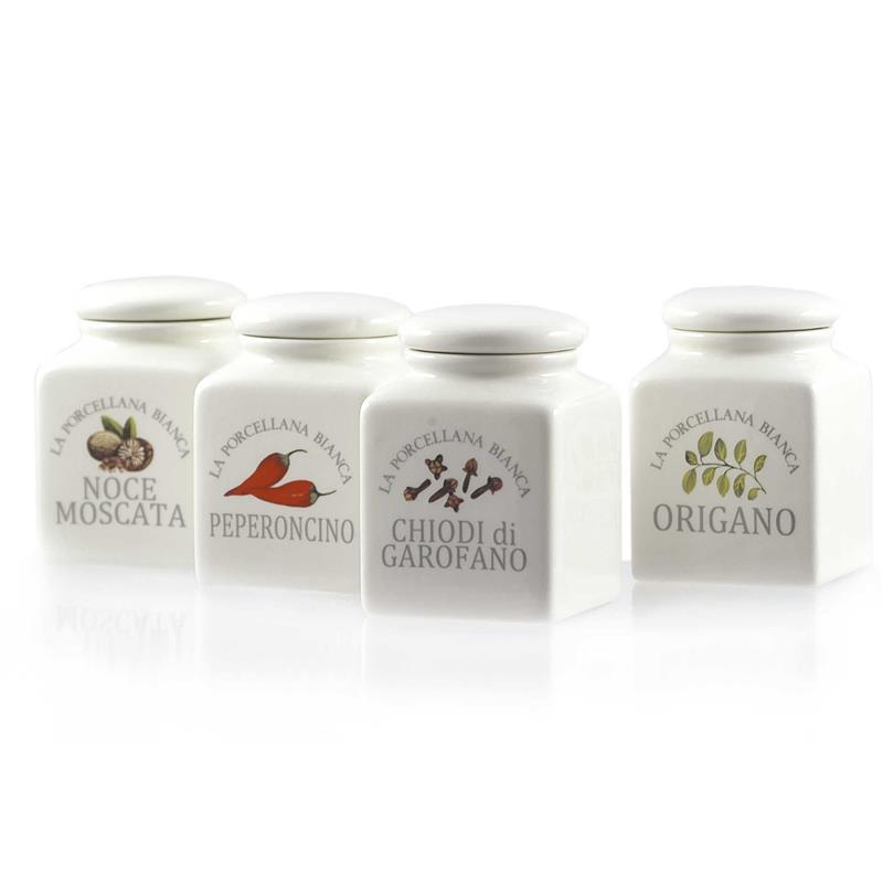 La Porcellana Bianca - zestaw 4 pojemników do przypraw 175 ml Conserva