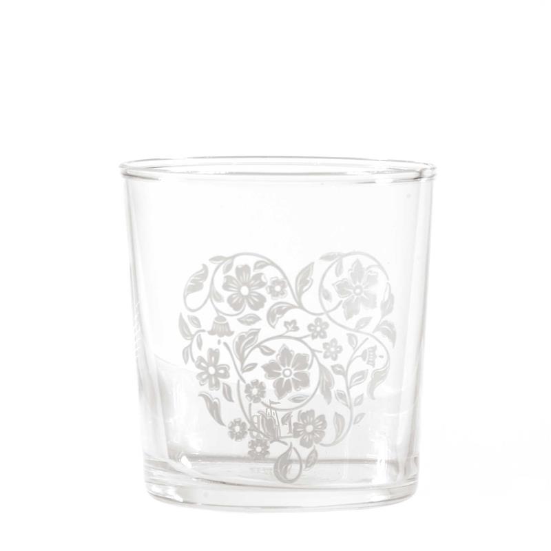 La Porcellana Bianca - zestaw 6 szklanek z grubym dnem serce/kwiat 350 ml Babila