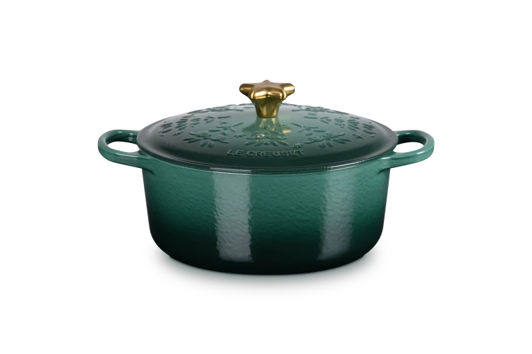 Le Creuset - Brytfanna Okrągła 24 cm Święta Artichaut/zielony uchwyt gwiazda