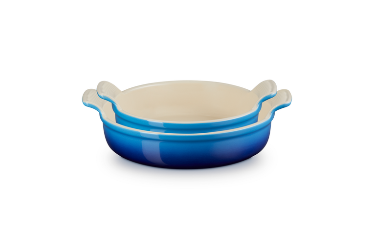 Le Creuset - Kamionkowy zestaw 2 okrągłych form do pieczenia Heritage 20cm/24cm Azure