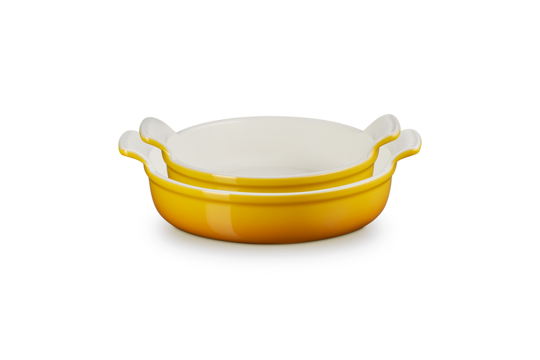 Le Creuset - Kamionkowy zestaw 2 okrągłych form do pieczenia Heritage 20cm/24cm Nectar