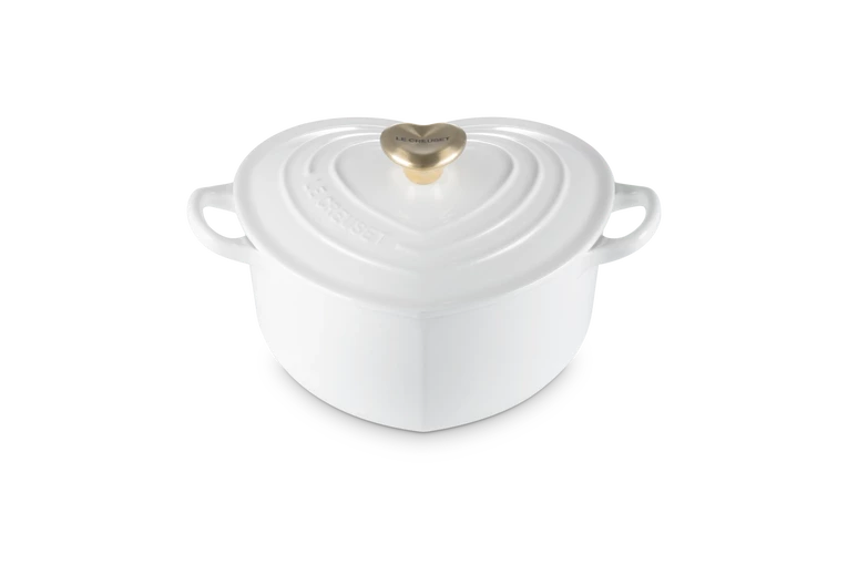 Le Creuset - brytfanna w kształcie serca 20 cm White