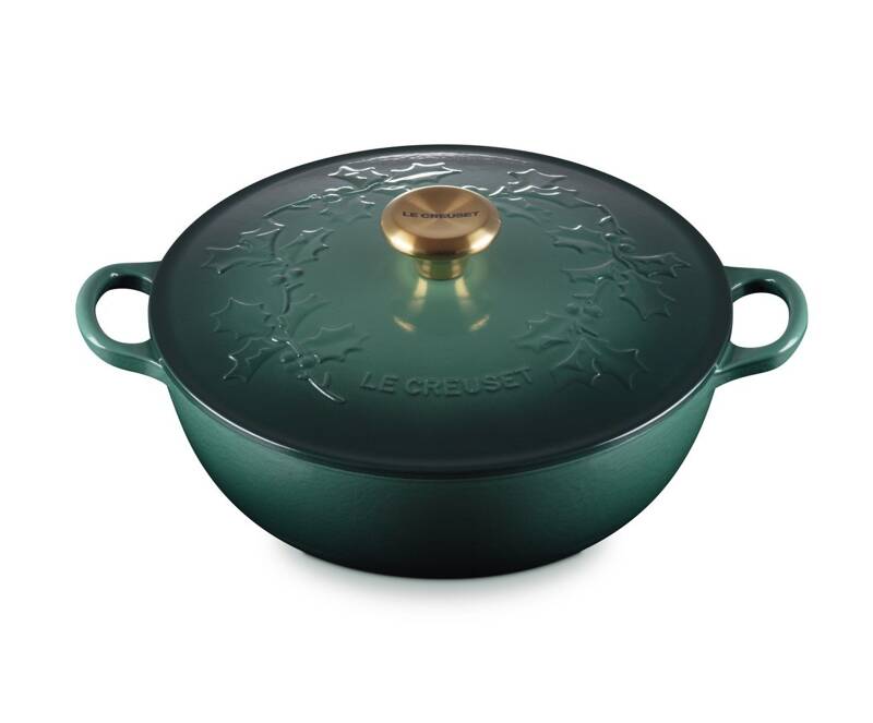 Le Creuset - garnek żeliwny La Marmite Holly Tradition 26 cm zielony