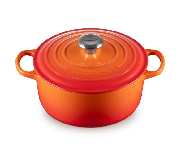 LeCreuset - brytfanna żeliwna emaliowana Signature okrągła 24 cm 4,2 l płomienna