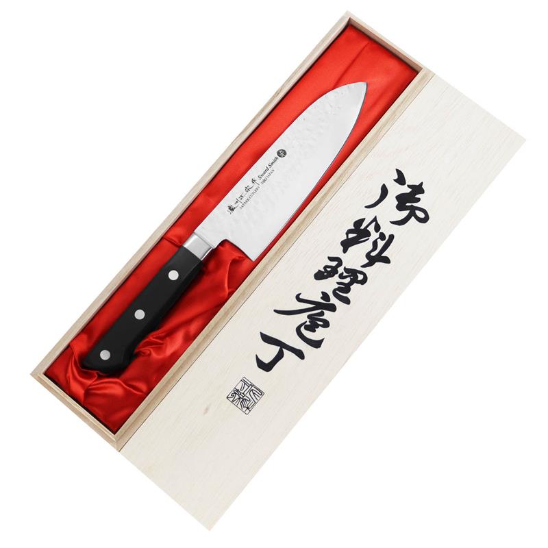 Satake - Noushu Nóż Santoku 17cm w drewnianym pudełku