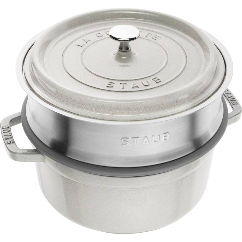 Staub - garnek żeliwny okrągły z wkładem 3.8 ltr truflowy La Cocotte