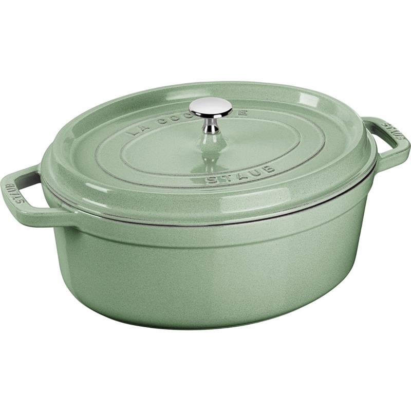 Staub - garnek żeliwny owalny 5,5 l miętowy La Cocotte 31 cm